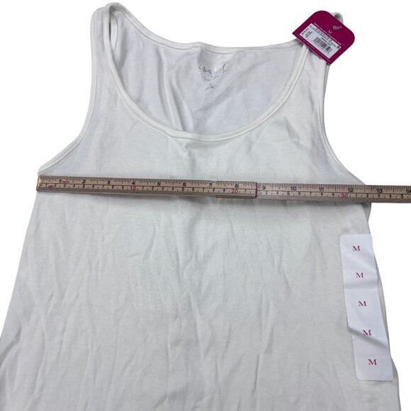 Isabel Maternity White Ribbed Pregnancy Tank Top Medium - Picture 11 of 11